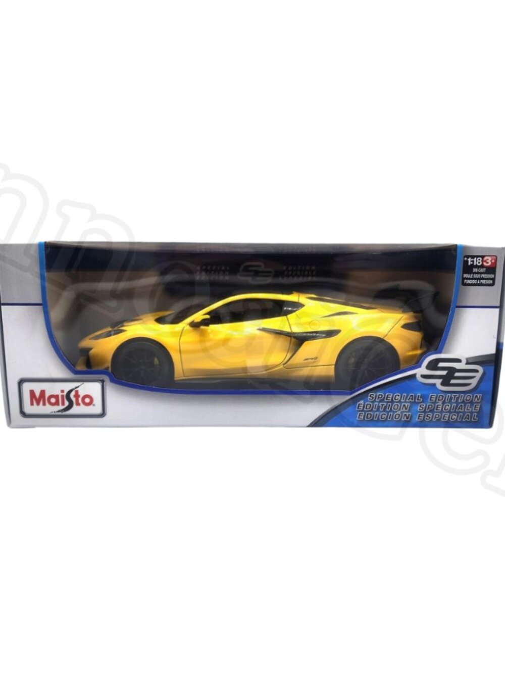 maisto 2025 chevrolet corvette zr1 coupe 1:18 diecast car yellow black nib new